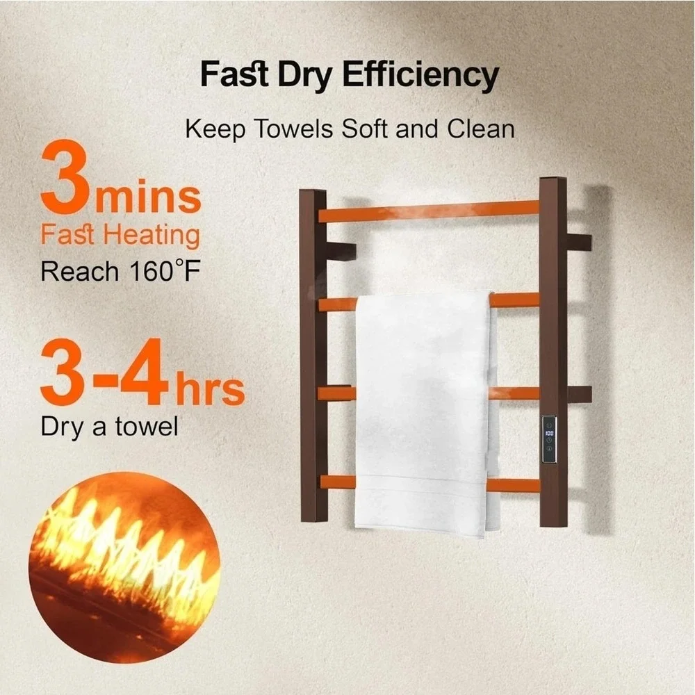 Wall-Mounted Towel Warmer in Oil Rubbed Bronze - Electric Heated‎ Rack